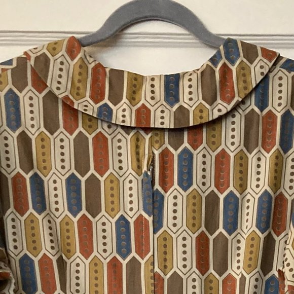 Vintage Pleated Printed Dress Large - Picture 9 of 9